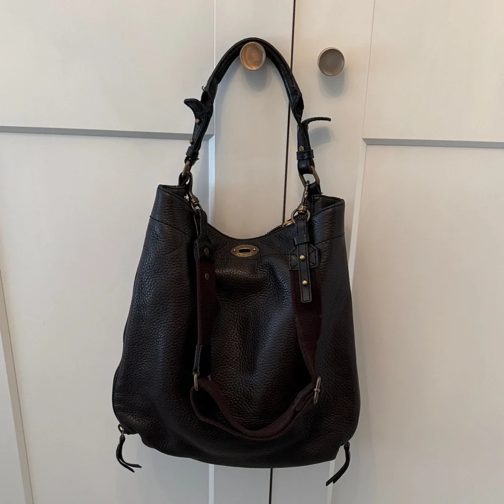 J. Crew Black 100% Leather Shoulder Hobo Bag - Classic Women's Handbag